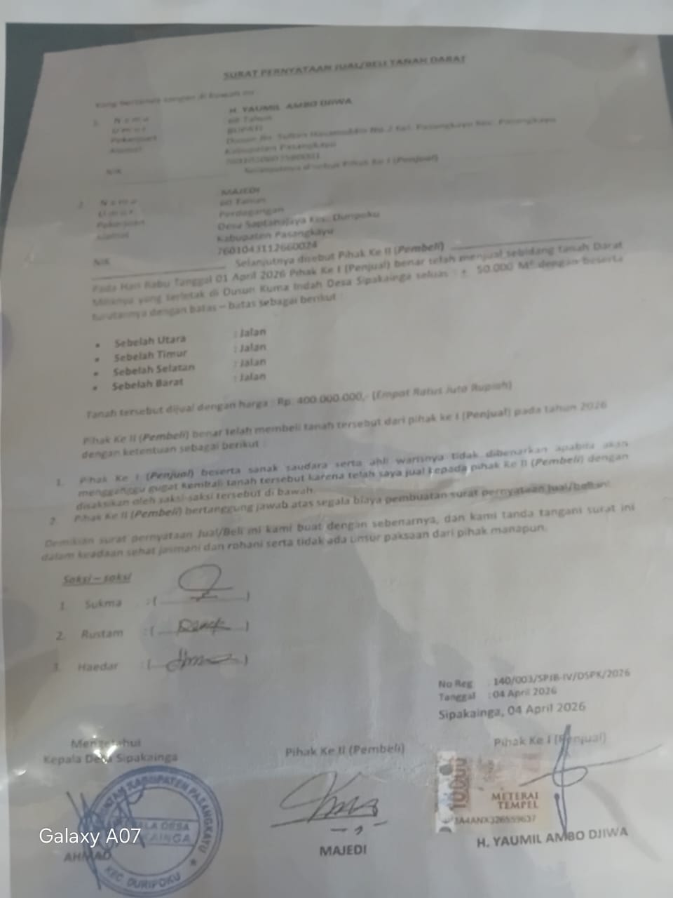 Terungkap! Dugaan Pemalsuan Tanda Tangan Kepala Desa dan Bupati Pasangkayu Berujung Laporan Polisi, Komnas LP.K-P.K Turun Langsung ke Lapangan dudukperkara.com