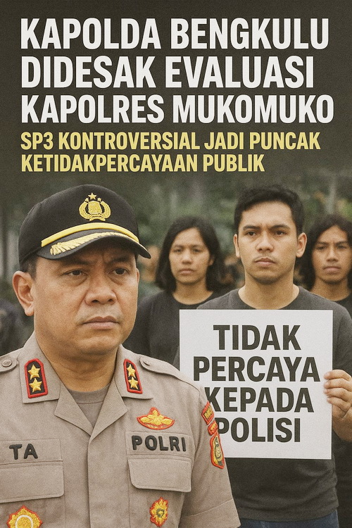 Kapolda Bengkulu Didesak Evaluasi Kinerja Kapolres Mukomuko Karena Terbitkan SP3. ftc-trendfokus.
